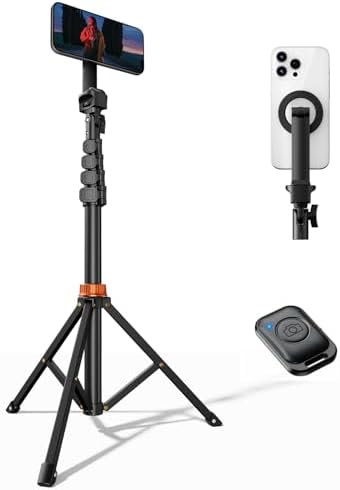 VIMOSE 66" Magnetic Phone Tripod, Tripod for iPhone with Remote & Strong Magnetic Holder for Magsafe, Stable Cell Phone Tripod for Video Recording - Image 7