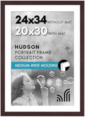 Americanflat 24x34 Poster Frame - Matted to 20x30 - Mahogany by Americanflat