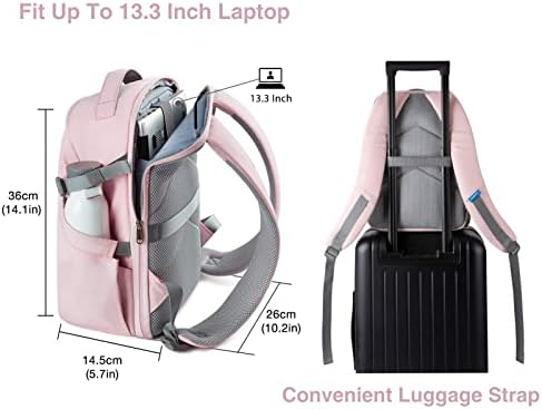 BAGSMART Camera Bag, Camera Backpack, DSLR SLR Camera Case Fits 13.3 Inch Laptop, Waterproof Photography Backpacks with Rain Cover Tripod Holder for Women Men, Pink - Image 5