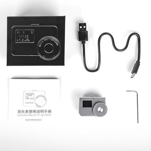 Camera Light Meter, Photography Reflection Meters with Spring-Loaded Cold Shoe Mount & OLED Display, Real-Time Metering Function, Type-C Charging, for Photography Light Measurement - Image 7