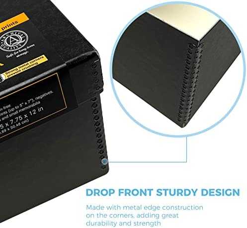 Lineco Archival Photo Storage Box, with Removable Lid, 5"x7"x12", Black - Image 4