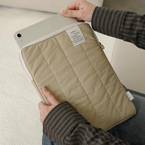 Monolike Archive 247 Cushion Tablet Pouch 11inch, Beige - Padded Protective Sleeve for iPad Pro/Air, Soft Vintage Style Case - Image 5