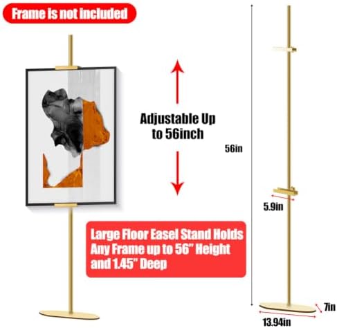56" Adjustable Floor Picture Frame Stand, Easel Stands for Display - Image 3