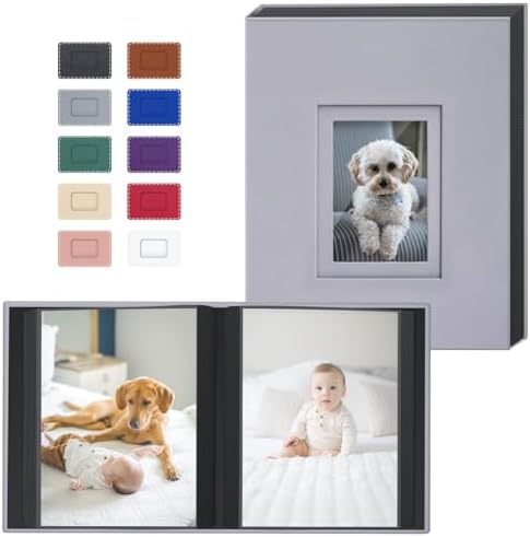 Popotop 4x6 Photo Album Holds 100 Pictures, Vegan Leather Hardcover by Popotop