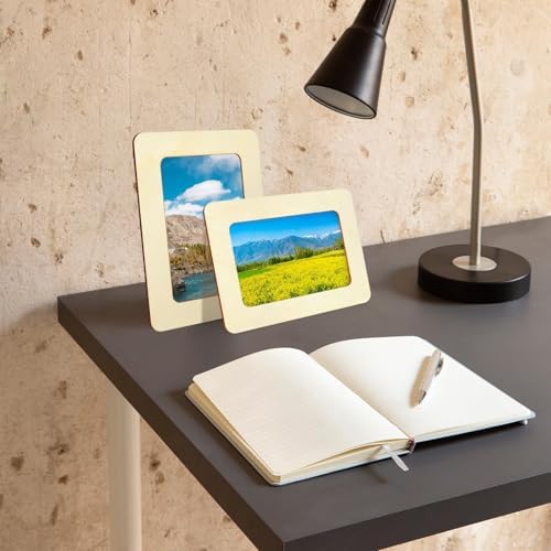 VOKOY 40 Pack Wooden Picture Frames for Crafts, 4" x 6" Photos DIY Wood Picture Frames,Unfinished Standing Photo Frames DIY Crafts Wood Decorate for Wedding Birthday Gifts - Image 6