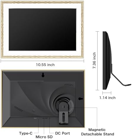 Frameo 10.1" Digital Picture Frame WiFi 32GB, Birthday Gifts for Mom, Women - Image 3
