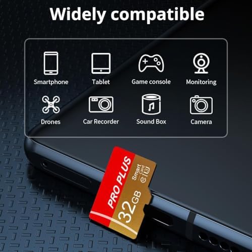 TF Card 32GB with Adapter, High Speed Memory Card, UHS-I C10 A1 Memory TF Card for Tablet/Mobile Phone/Camera/Car Audio/Game Console (32, GB) - Image 4
