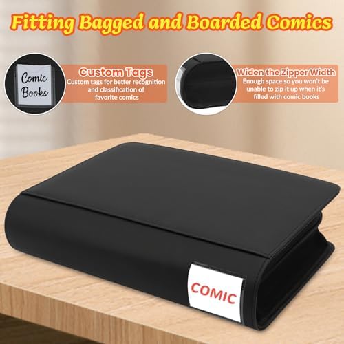 Comic Book Binder,40 Pockets Comic Book Storage Album for Current,Silver Age,Regular Comics PU Leather Comics Binder with 20 Heavyweight Sleeves,Gift for Comic Collectors - Image 5