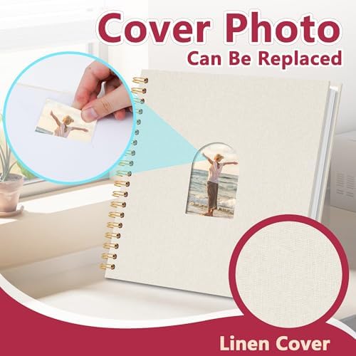 Vienrose Scrapbook Album,80 Pages,12x12 Inch,Beige - Image 2