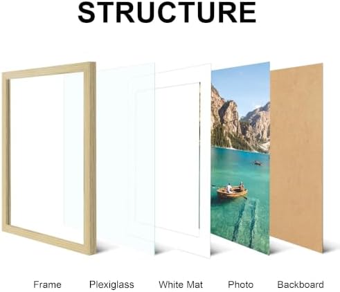 20x24 Wood Picture Frame Set of 4, Wall Mount for Home Decor, Natural - Image 5