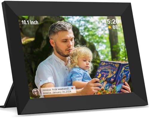 Digital Picture Frame with 10.1 Inch IPS Touch Screen,Loading Pictures to Smart Digital Photo Frame via Frameo App,Rotation and Backup to SD Card Automaticly,Gift for Mother's Day by TAPINSAW