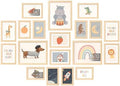 upsimples Picture Frames set of 19, Including 8x10, 5x7, 4x6 Natural Frame by upsimples