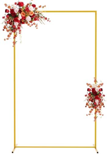 Asee'm 6.6FTx4FT Gold Wedding Arch Backdrop Stand Square Metal by Aseem