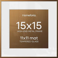 Homeforia 15x15 Bronze Picture Frame, High-End Metal, 11x11 Mat, Glass by Homeforia