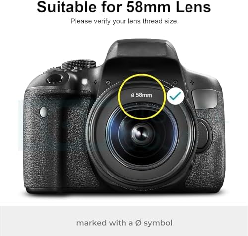 EEEKit 58mm Tulip Flower Lens Hood with UV Filter Lens for Canon EOS 77D 80D Rebel T8i T7 T7i T6i XTi SL2 DSLR Camera - Image 7