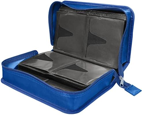 Siveit CD Case DVD Storage Holder, CD/DVD Case Wallet 128 Capacity DVD Cases Organizer CD Binder, Portable CD Wallet for Home Travel (Black binder, Blue) - Image 6