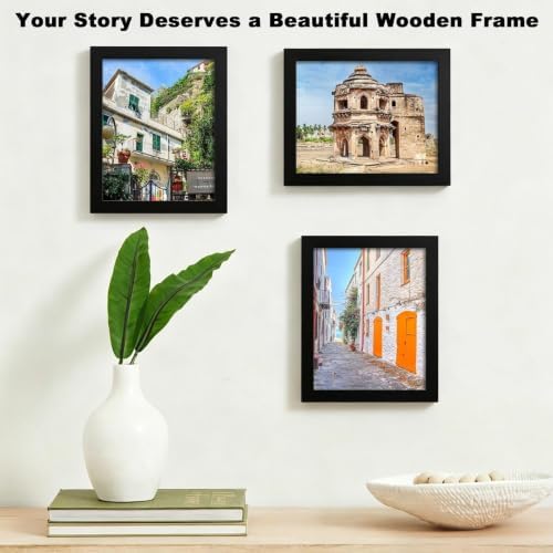RPJC 8x10 Solid Wood Picture Frame Real Glass Cover Black - Image 4