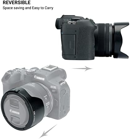 Lens Hood for Canon RF 24mm F1.8 Macro is STM,EF 24mm 2.8 is USM and EF 28mm 2.8 is USM Lens,Reversible Lens Shade Replace Canon EW-65B Lens Hood, Compatible with 52mm 58mm Filters and Lens Cap - Image 3