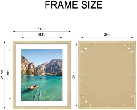 20x24 Wood Picture Frame Set of 4, Wall Mount for Home Decor, Natural - Image 4