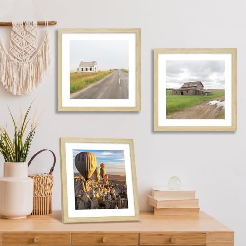 12x12 Picture Frame Set of 4 with Real Glass, Wall & Tabletop Display - Image 2