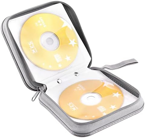 CD/DVD Case Wallet, 40 Capacity, White, Portable Zipper Hard Plastic CD/DVD Cases Organizer Wallet Book for Car Home Travel - Image 5