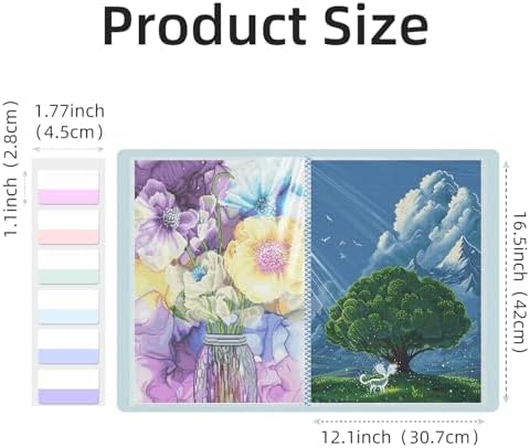 A3 Diamond Painting Storage Book, 60 Views Art Portfolio Presentations Folder with 30 Pages Protectors, 17.3x12.8in Green - Image 6