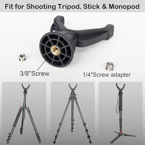 Portable Shooting Tripod with 360° Rotating & Removable V Yoke - Adjustable Height Rifle Rest Stand for Hunting, Target Shooting, Binoculars, Cameras & Outdoor Activities - Image 5