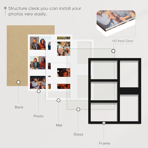 DUENPY 5x7 Collage Frame Holds 5 4x6 Photos Black - Image 4