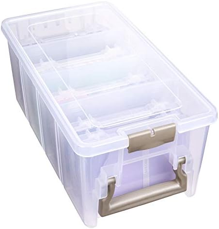 ArtBin Semi Satchel Photo Storage Photo & Craft Organizer Set, Large Box with [8] Plastic Storage Cases Inside, Clear by ArtBin