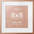 Homeforia 8x8 Rose Picture Frame, High-End Metal, 6x6 Mat, Glass by Homeforia