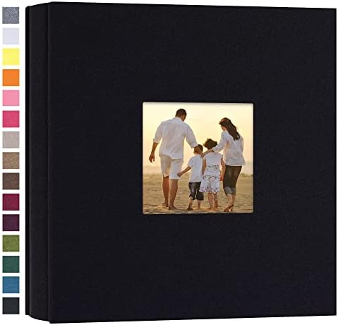 potricher Photo Album 4x6 Pictures, 200 Pockets, Linen Cover, Black by potricher