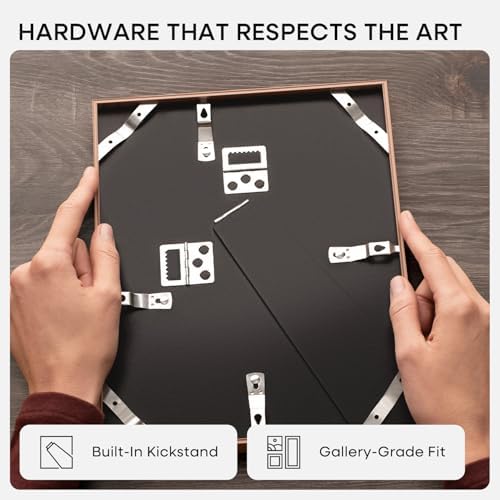 Homeforia 5x7 Mocha Picture Frame, High-End Metal, 4x6 Mat, Glass - Image 5