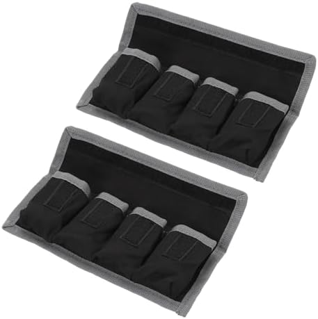 PATIKIL Camera Battery Pouch Cases, 4 Pocket Nylon DSLR Battery Case Holder Storage Bag for AAA, LP-E6, LP-E8, NP-FW50, EN-EL14, EN-EL15 Batteries (Gray) by PATIKIL