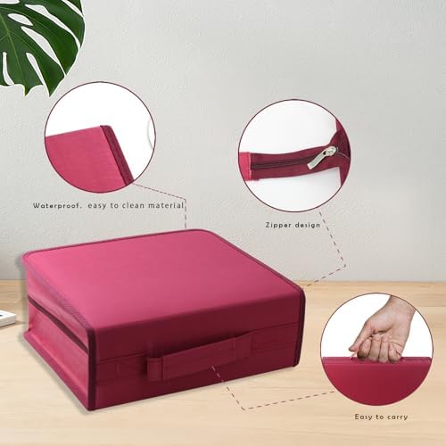 DVD Case CD Storage,256 Capacity CD Cases Holder DVD Storage Case Holders CD DVD Disc Case Storage Wallet Binder for Car Home Office Travel (256 Red) - Image 5