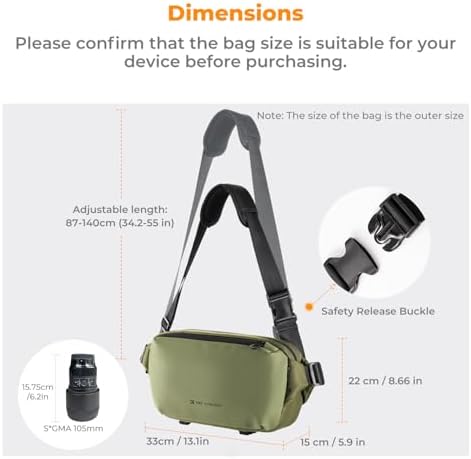 K&F CONCEPT 2 in 1 Camera Sling Bag, Everyday Shoulder Bag - Image 6