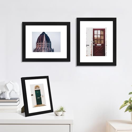 8x10 Picture Frame Set of 4 with Real Glass, Wall & Tabletop Display - Image 2