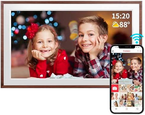 FRAMEO 15.6 Inch 32GB WiFi Large Digital Photo Frame 1920 * 1080 IPS FHD Touch Screen Smart Digital Picture Frame, Wall Mountable, Auto-Rotate,Share Instantly, Birthday Gifts for Women, Mom by MQQC
