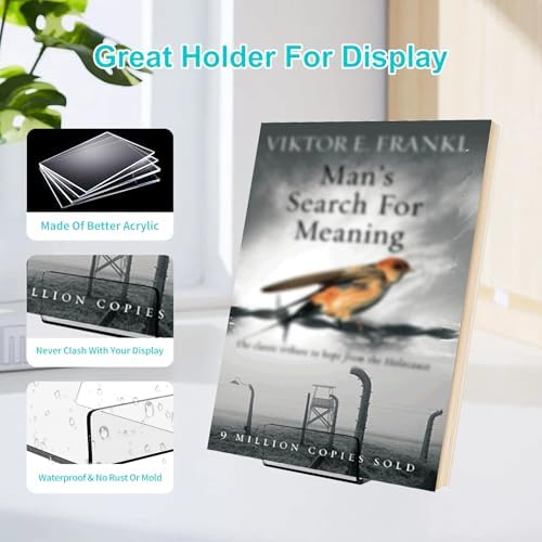 Boloyo Acylic Upright Display Stand, 6PC 6 Inch Clear Display Holder Easel Base Picture Frame for Home Office School Store to Display Book, Vinyl Record, Album, LP Cover, Artworks, CDs - Image 5
