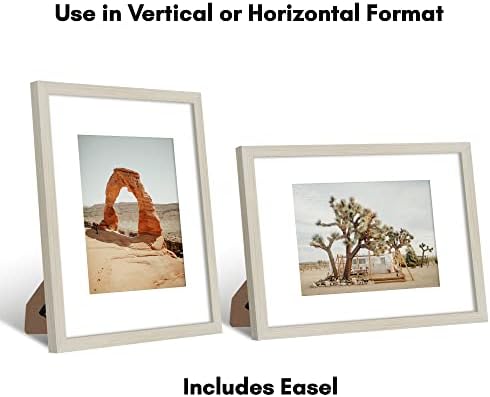 Americanflat 9x12 Picture Frame with Shatter-Resistant Glass - Use as 6x8 Frame with Mat or Display 9x12 Photo Without Mat - Signature Collection - Picture Frames for Tabletop and Wall - Light Wood - Image 6