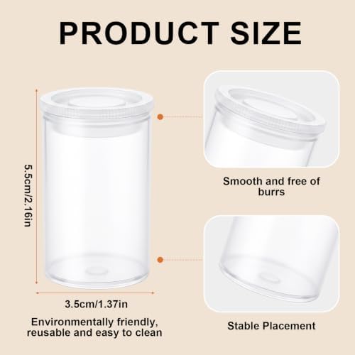 LIUSM Clear Plastic Film Canisters with Lids, 20 PCS, 35mm Caliber - Image 2