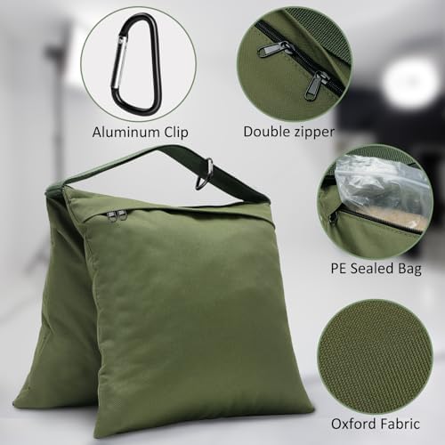 4 Packs Green Sandbag Weight Bags for Light Photography Video Equipment - Image 2