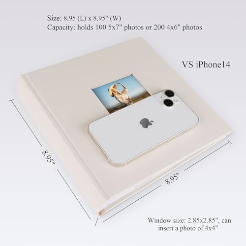 1DOT2 Photo Album with Writing Space, 100 Pages, Linen Cover, Beige - Image 6