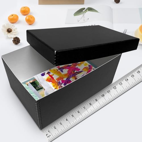 Lineco Archival Photo Storage Box, with Removable Lid, 5"x7"x12", Black - Image 3
