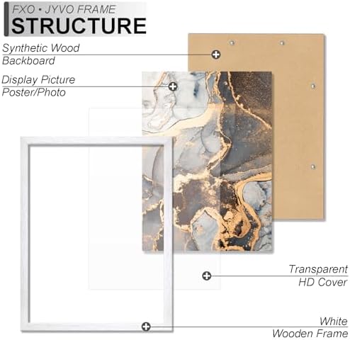 Fxojyvo 9x13 Picture Frame Set of 2 White Engineered Wood Wall Hanging - Image 3