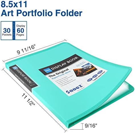 Sooez 30-Pocket Binder with Plastic Sleeves 8.5x11,Heavy Duty Art Portfolio - Image 2