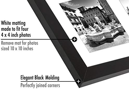 Americanflat 4x4 Collage Picture Frame - Fits 4 - Engineered Wood - Black - Image 3