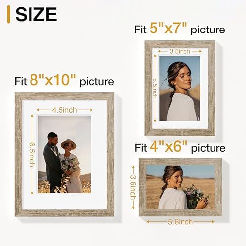 Vittanly 10 Pack Picture Frames Collage Wall Decor, Light Wood - Image 3