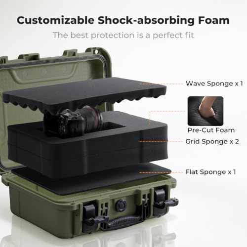 K&F CONCEPT Waterproof Hard Case, IP67 Protective Case with Pre-Scored Foam - Image 4
