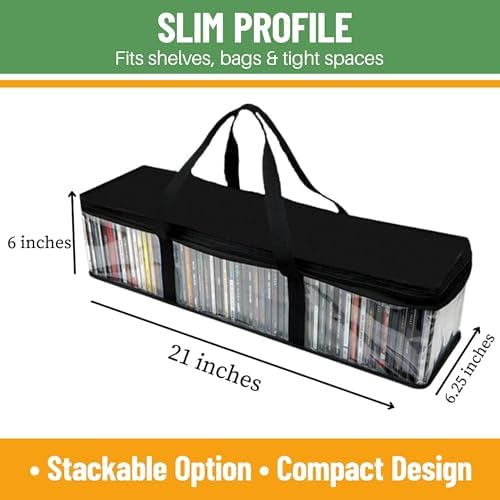 Evelots CD Storage Bags, 8 Pack, Holds 400 CDs with Handles - Image 4