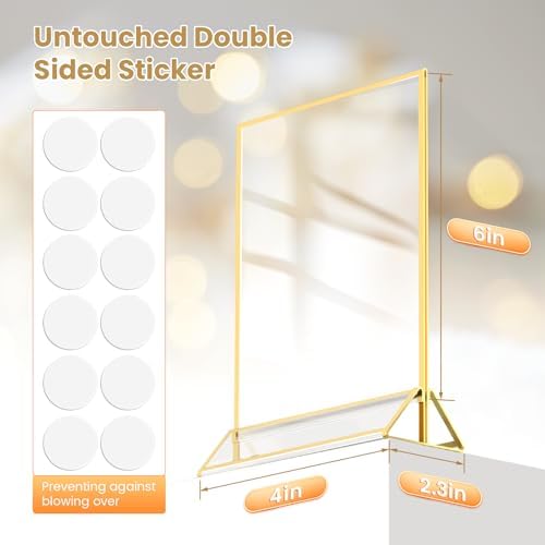 Gold Frames 4X6 Double-Sided Acrylic Sign Holder,12 Pack - Image 2